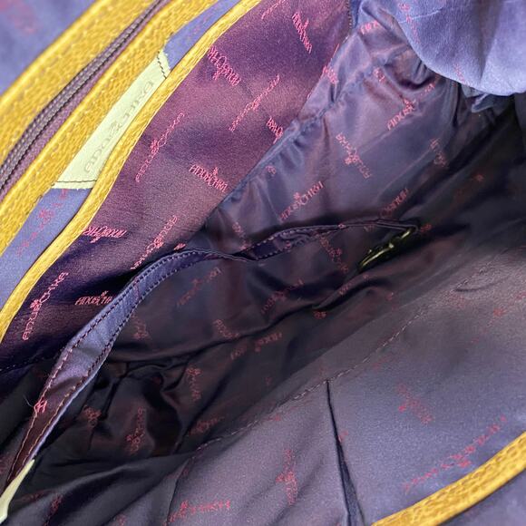 Anuschka Hand Painted Multi Pocket Hobo Leather Crossbody Bag Cat Floral Motif - Picture 9 of 14